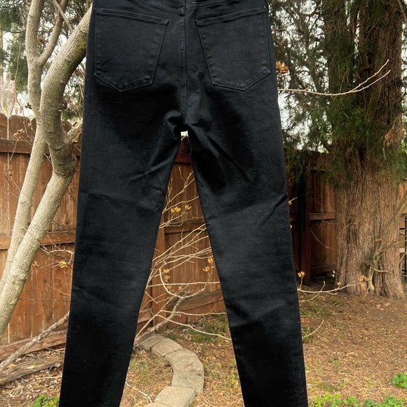 NWOT Abercrombie black jeans ultra high rise super skinny raw hem 28R 6 - Picture 8 of 15
